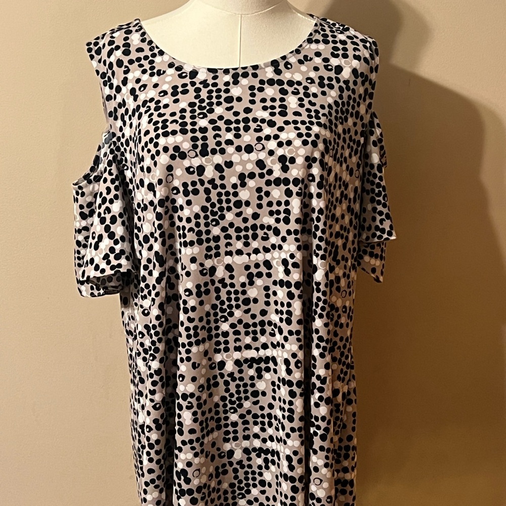 Alfani Black and Cream Dot Blouse